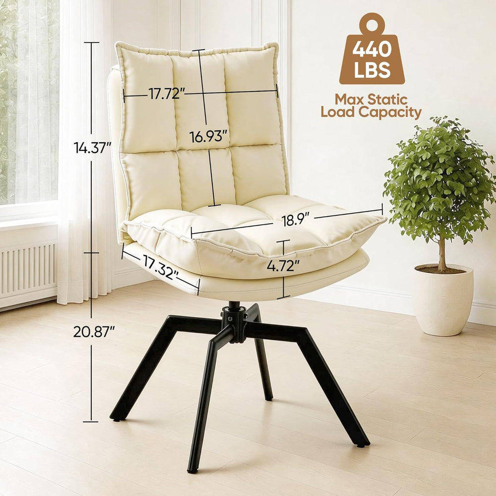 KEEZY Swivel Dining Chairs Set of 2, 360°AUTO Swivel Cat Scratch Resistant Fa...