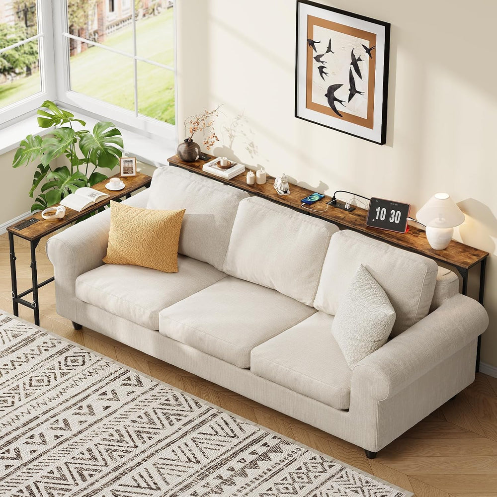 CHOEZON 78.7" Narrow Console Table with Adjustable Height (21.1"-29...