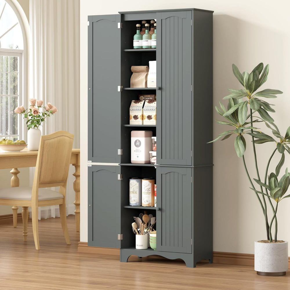 Yusong 72'' Tall Kitchen Pantry Cabinet, Freestanding Storage Cabinet...