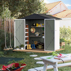 Furniwell 6x4 FT Outdoor Storage Shed, Metal Garden Sheds Outdoor Storage House with Single Lockable Door for Backyard Patio Lawn, White