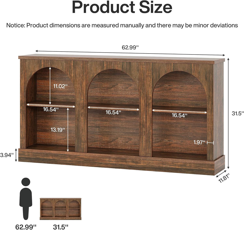 Tribesigns Farmhouse Console Table, 63-Inch Long 3 Tier Entryway Table with S...