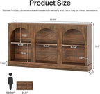 Tribesigns TV Consoles with Storage Cabinets, Television Stand for 55/60/65 Inch TV, Farmhouse Media Entertainment Center Stand for Living Room, Dark Brown