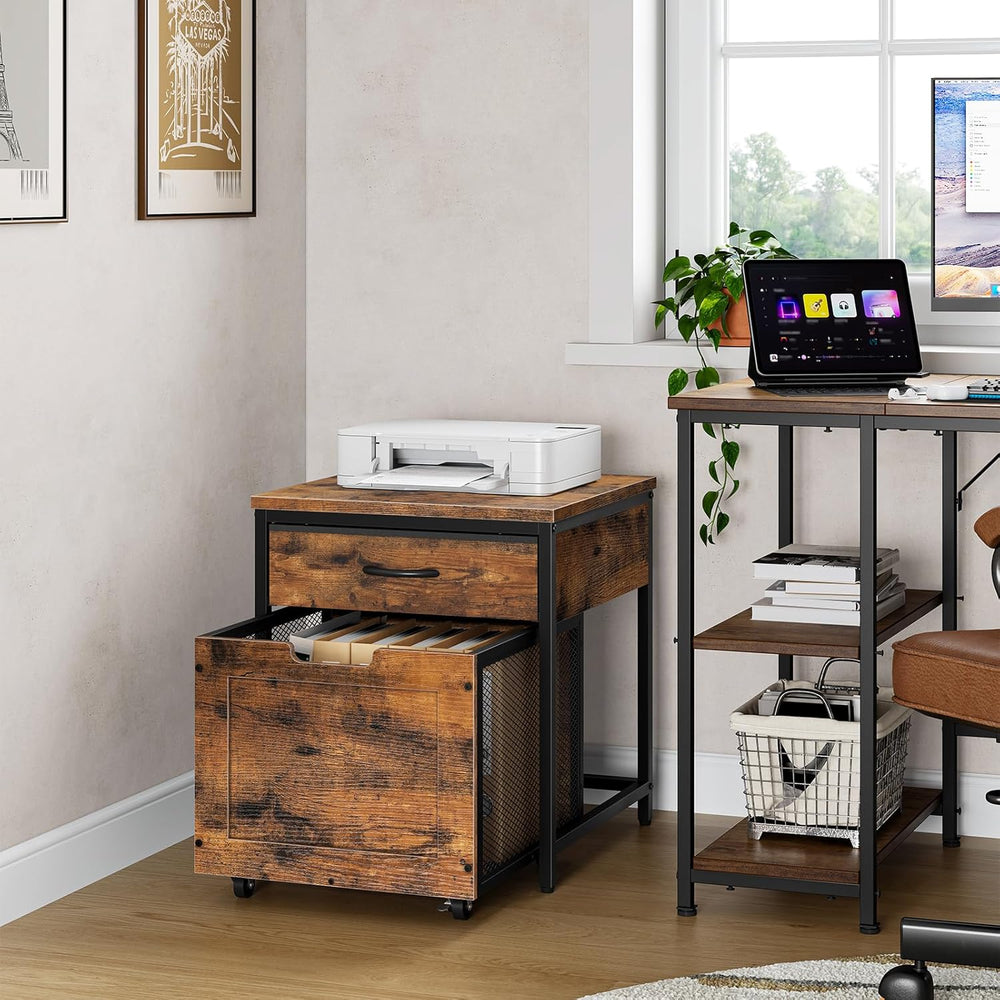 CHOEZON Mini Fridge Stand with Power Outlet, Large Side Table with 2AC and 2 ...
