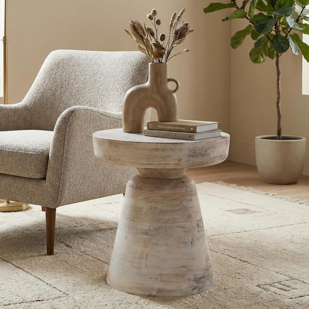 SIMPLIHOME Robbie Accent Table - 16 inch Wide Solid Mango Wood End Table in D...