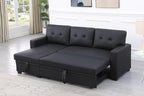 Devion Furniture Maison 4-in-1 Convertible L Shaped Couch with Pull Out Bed and Storage, Sectional Sleeper Sofa with Reversible Chaise for Living Room, Apartment, Bedroom, Office