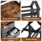 CD Storage Rack with Drawers, 5-Tier Media Organizer DVD Storage Shelf, Large Capacity for CD/DVD, Books & Games, Ideal for Living Room & Home Office, 15.7×11.8×58.7Inches