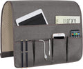 NB Sofa Armrest Organize remote holder bedside caddy organizer with 5 pockets，non-slip couch remote control holder couch armchair caddy accessories (Dark Grey, 35''x18'')