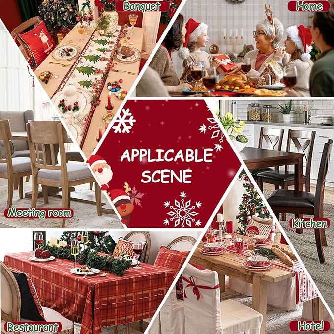 Christmas Chair Covers, Stretch Dining Room Chair Covers Set of 4, Christmas Decoration/Home Decor Chair Protector Slipcovers