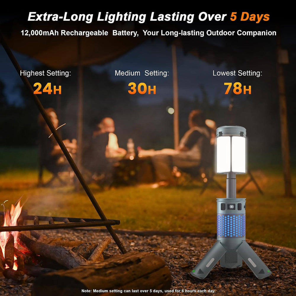 Camping Lights, Rechargeable Telescopic Camping Lights with Stand,12000mAh Ca...
