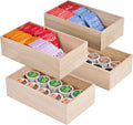 Sorbus Unfinished Wood Crates - Organizer Bins, Wooden Box for Pantry, Closet, Arts & Crafts, Cabinet Organizers, Containers (4 Pack)