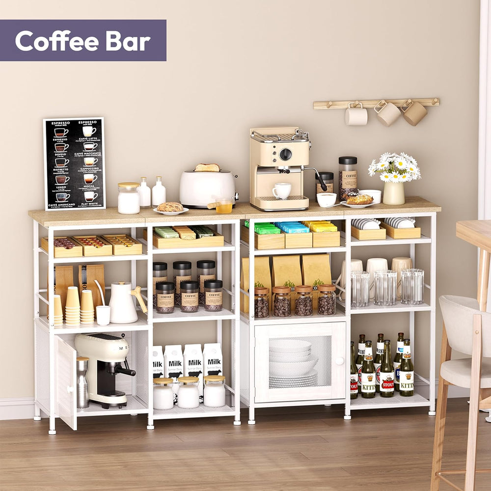SWTYMIKI Coffee Bar Cabinet Station - Farmhouse Small Coffee Stand Station wi...