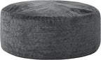 Hobestluk Adults Bean Bag Chair 5FT Big BeanBag Chair Giant Large Oversized | Memory Foam,Washable Cover,Unique Fluffy Plaid,Comfy Filled Big Bean Bag Lounging Gaming Bedroom Living Room | Dark Grey 5FT
