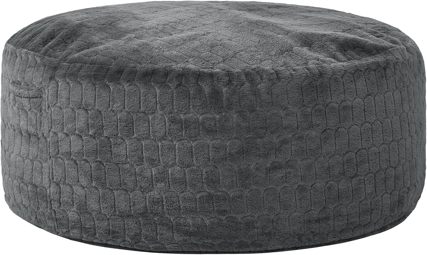 Hobestluk Adults Bean Bag Chair 5FT Big BeanBag Chair Giant Large Oversized | Memory Foam,Washable Cover,Unique Fluffy Plaid,Comfy Filled Big Bean Bag Lounging Gaming Bedroom Living Room | Dark Grey 5FT