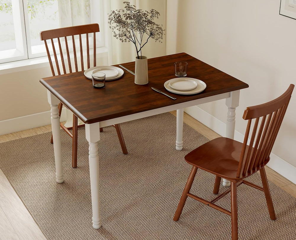 chairus 43" Wood Dining Table for 2-4, Rectangular Kitchen Table with Tu...