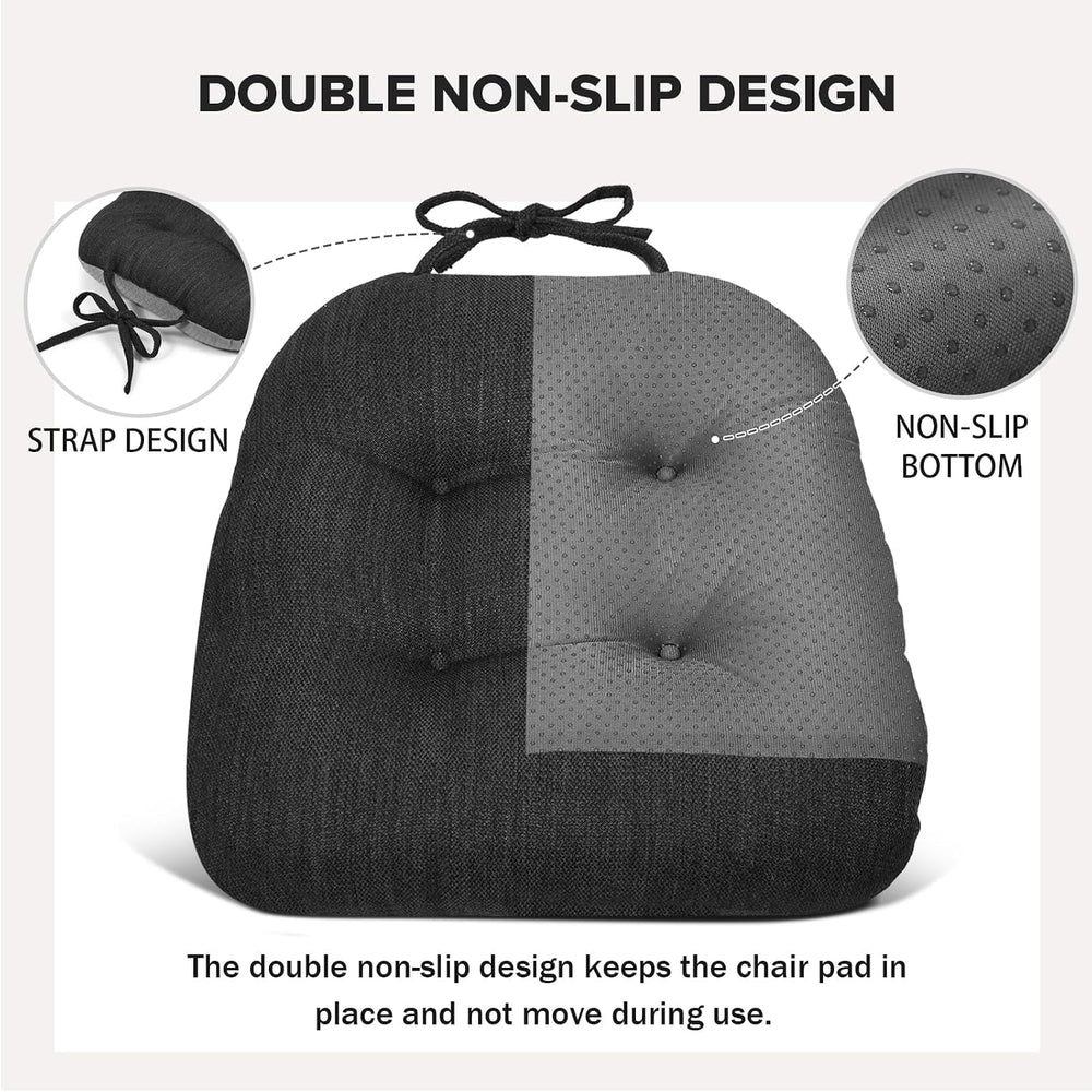 baibu 14×14 Metal Dining Chair Pads with Ties Set of 2, Super Soft Kitchen Ch...