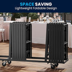 Flash Furniture Hercules Series Folding Chairs for Weddings and Formal Events, Stackable Commercial Event Seats with 1,000-lb. Static Weight Capacity, Set of 4, Black