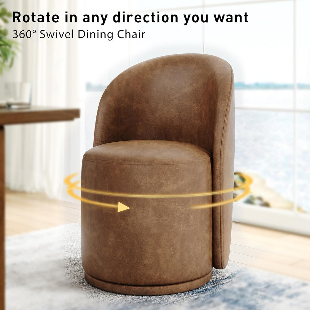 Swivel Barrel Dining Chairs, Upholstered Modern Accent Chair for Living Room,...