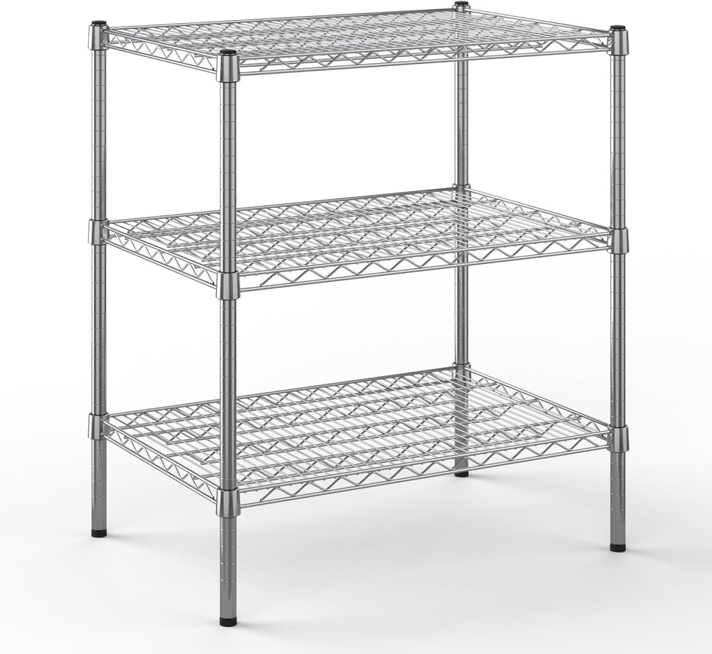 21" Deep x 30" Wide x 34" Height Wire Shelving Kit | 3-Tier | NSF Commercial Storage Rack Unit