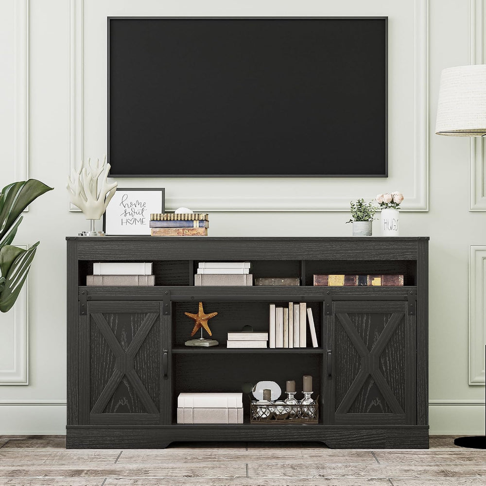 FansaFurn Farmhouse TV Stand for 65+ Inch TV | 34" Entertainment Center ...