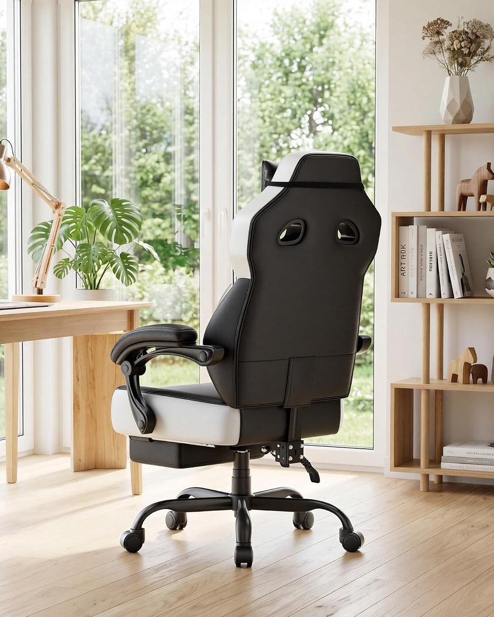 GTPLAYER Big & Tall Gaming Chair, Wide Seat with Footrest, Jet Black | Er...