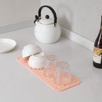 Silicone Dish Drying Mat for Multiple Usage,Easy clean,Eco-friendly,Heat-resistant Silicone Mat for Kitchen Counter,Sink,Bar,Bottle,or Cup Pink M 17 inches x 6 inches