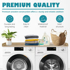 Royxen Laundry Countertop Solid Wood, Countertop for All Front-Loaded Washing Machine and Dryer, Extra Room for Laundry Room, White Oak