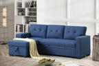 Devion Furniture Garisa 4-in-1 Convertible L Shaped Couch with Pull Out Bed and Storage, Sectional Sleeper Sofa with Reversible Chaise for Living Room, Apartment, Bedroom, Office