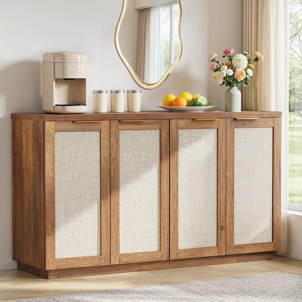 HOMMPA Sideboard Buffet Cabinet with Storage 55'' Boho Sideboard-Brown