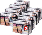 Lifewit 8 Pack Clear Clothes Storage Bags, 60L Plastic Blanket Storage Bag, Vinyl Foldable Moving Bags with Zipper, Closet Organizers and Storage Containers for Bedding, Duvet, Comforter