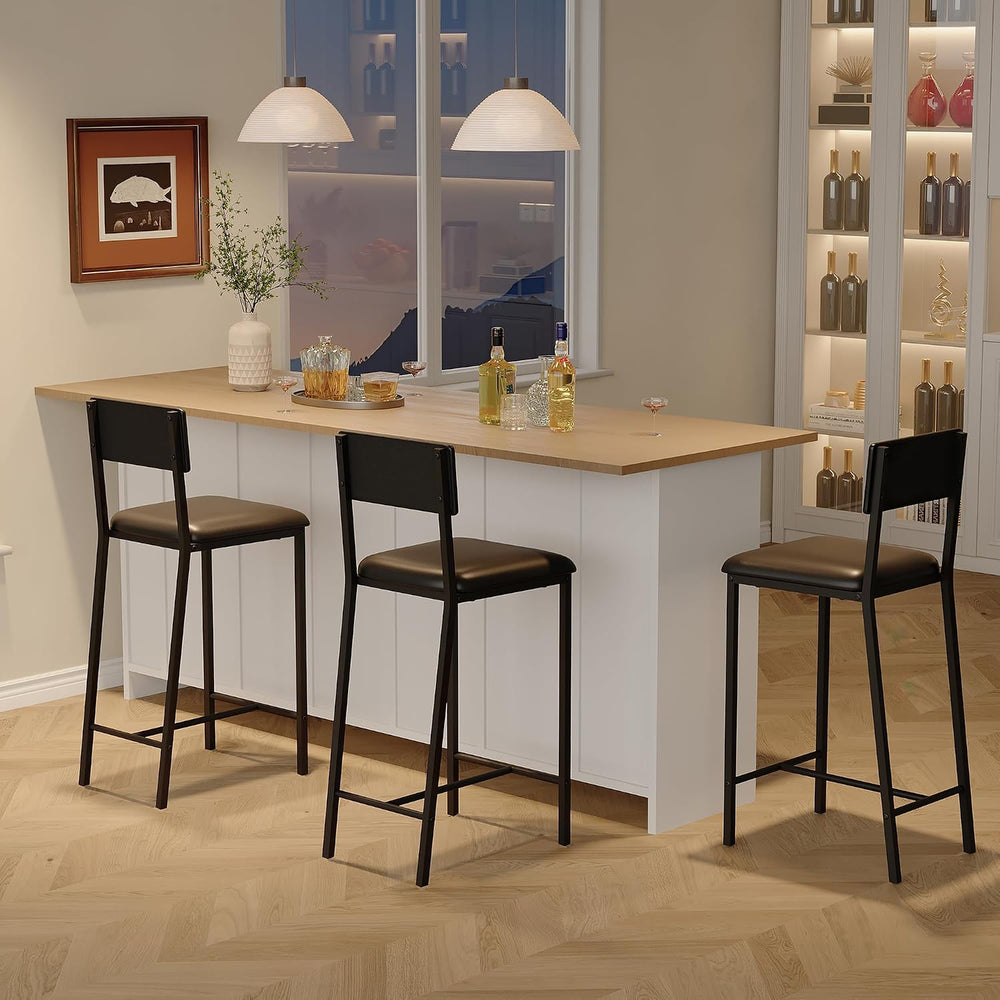 IDEALHOUSE Dining Chairs Set of 2 Upholstered PU Dining Chairs Curved Backres...