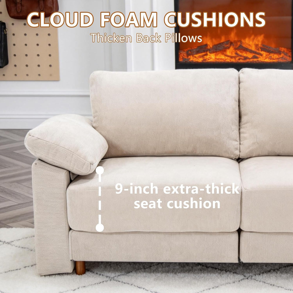Oversized L Shaped Sectional Couch for Living Room, Extra Large Deep Seat Mod...