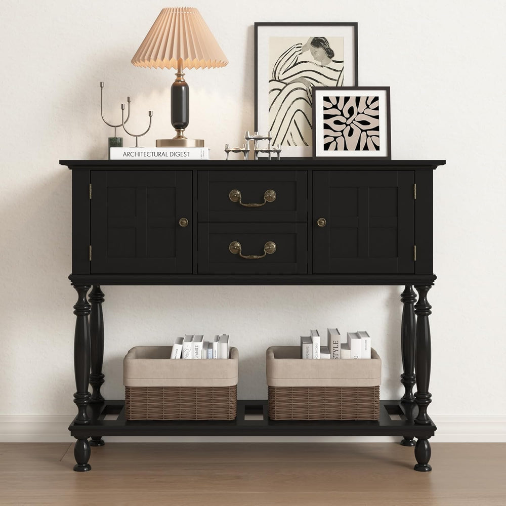 Farmhouse Console Table with Storage, Narrow Entryway Table with 2 Drawers &a...