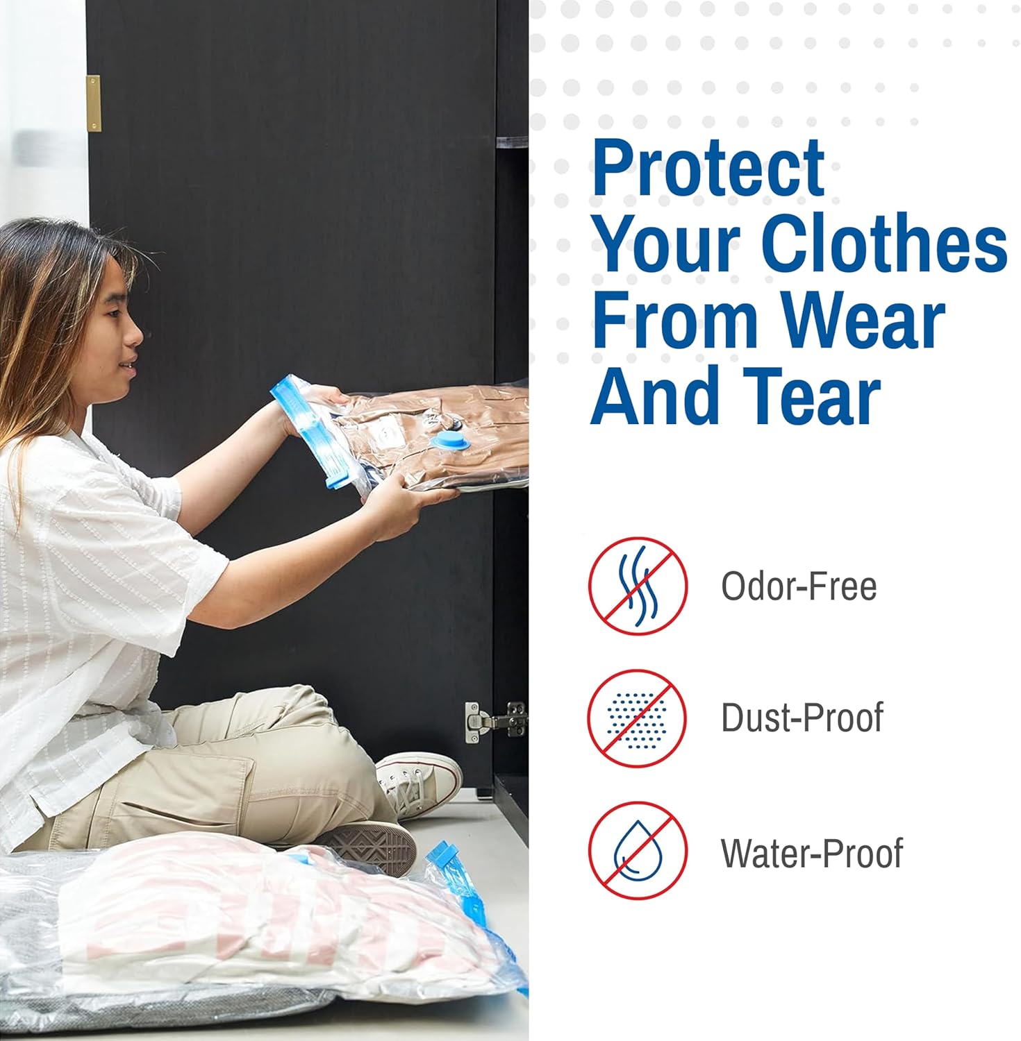 20-Pack Variety Vacuum Storage Bags for Comforters, Blankets & Clothes – Vacuum Sealed Compression Bags with Hand Pump – Space Saver Storage Bags for Bedding,Travel & Organization (5S, 5M, 5L & 5XL)