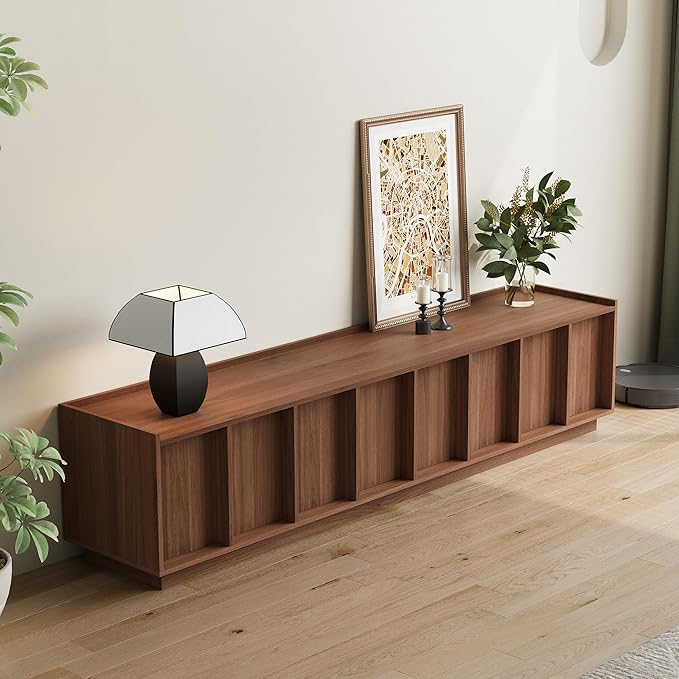 Mid Century Modern TV Stand with Storage,78.74" Wood TV Console Entertainment Center for Living Room,Walnut Media Console TV Cabinet Rectangular