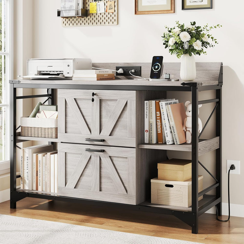 44" File Cabinet, Lateral Filing Cabinet for Home Office with 2 Drawers,...