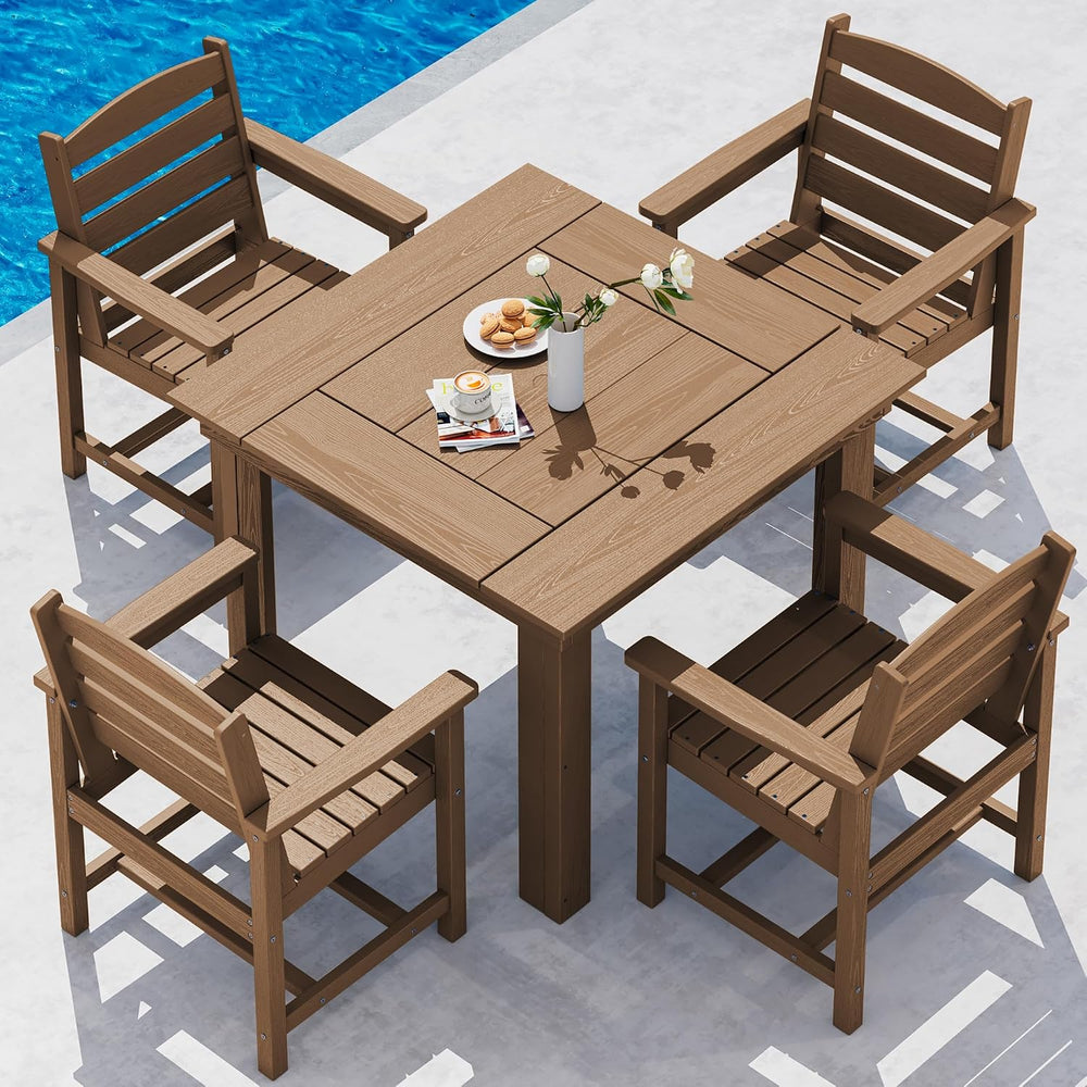 SERWALL HDPE Outdoor Square Dining Set for 4