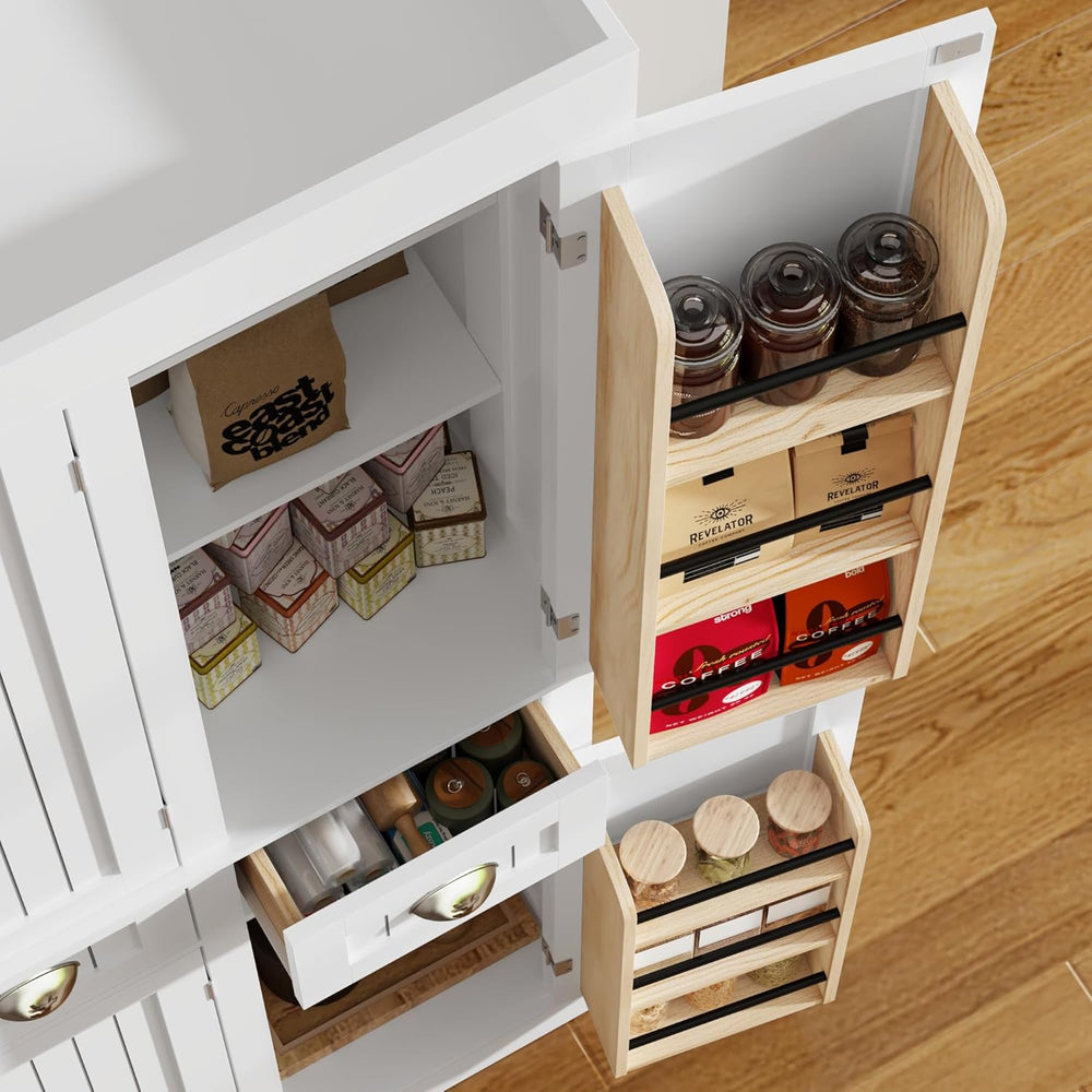 71" Tall Kitchen Cabinet Pantry Storage,Modern Kitchen Hutch Cabinet wit...