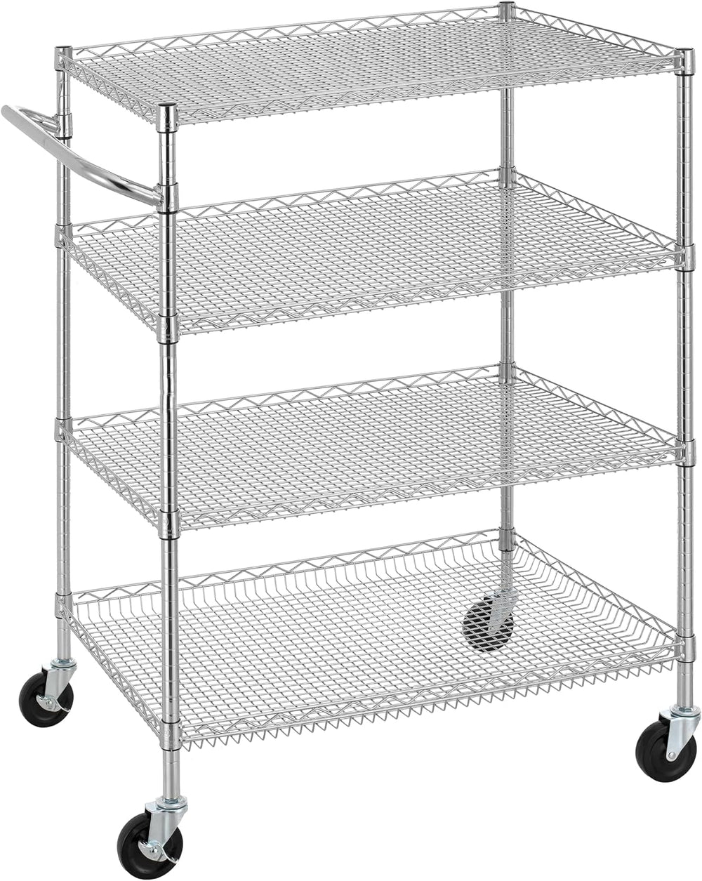 Finnhomy 4 Tier Heavy Duty Commercial Grade Rolling Cart with Handle Bar, Met...