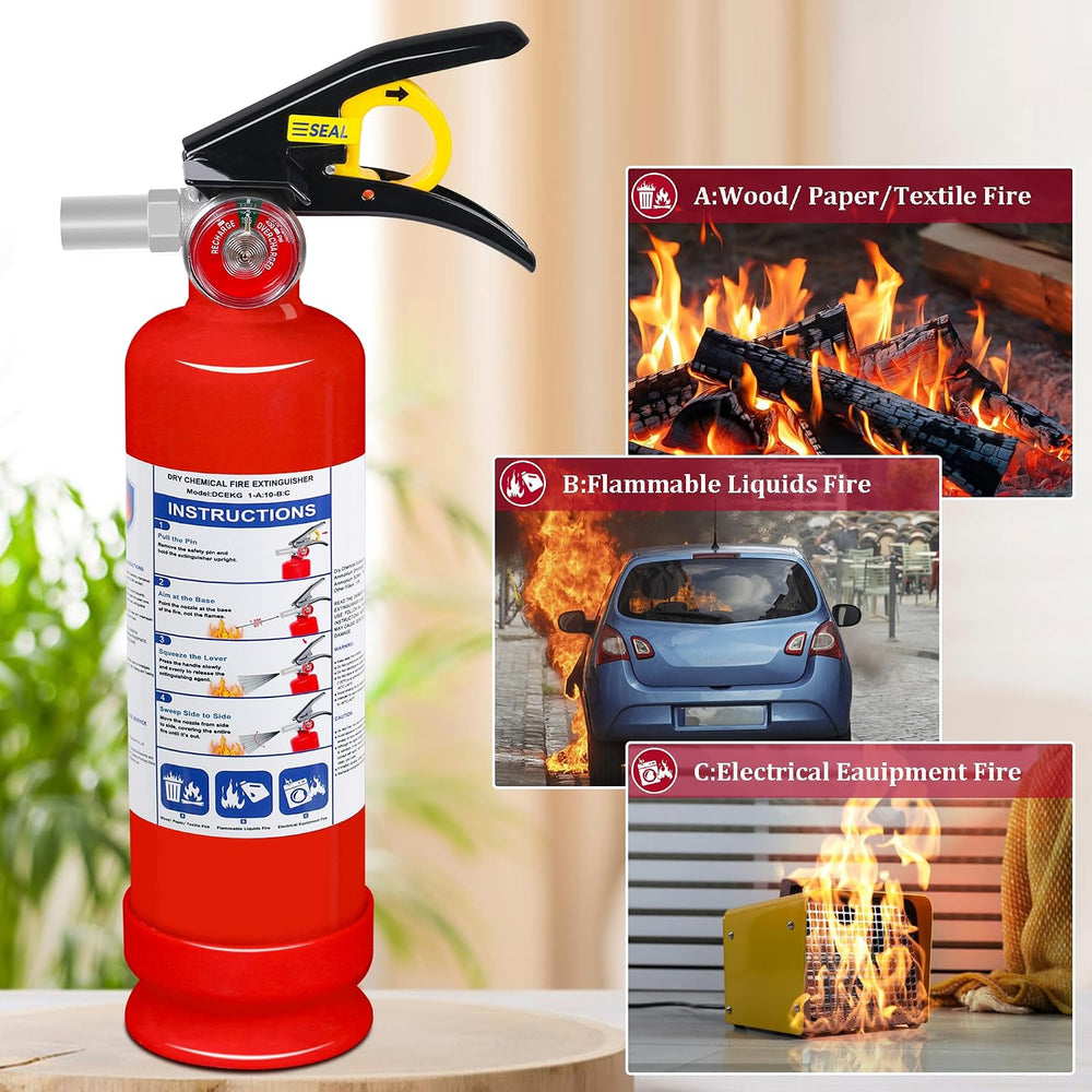 6-Pack Fire Extinguisher for Home, 2.5 lb 1-A:10-B:C Rated Dry Chemical Fire ...