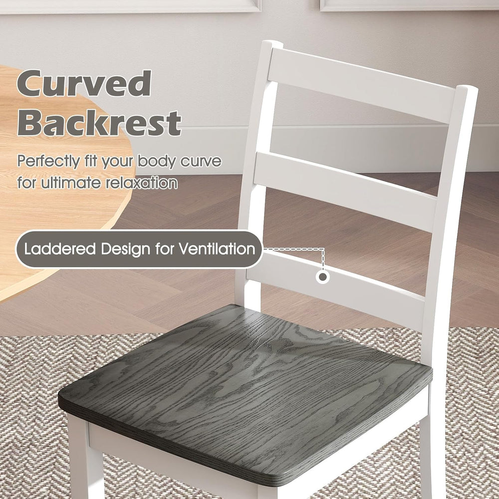 Giantex Dining Chairs, Wooden Armless Kitchen Chairs with Solid Rubber Wood L...