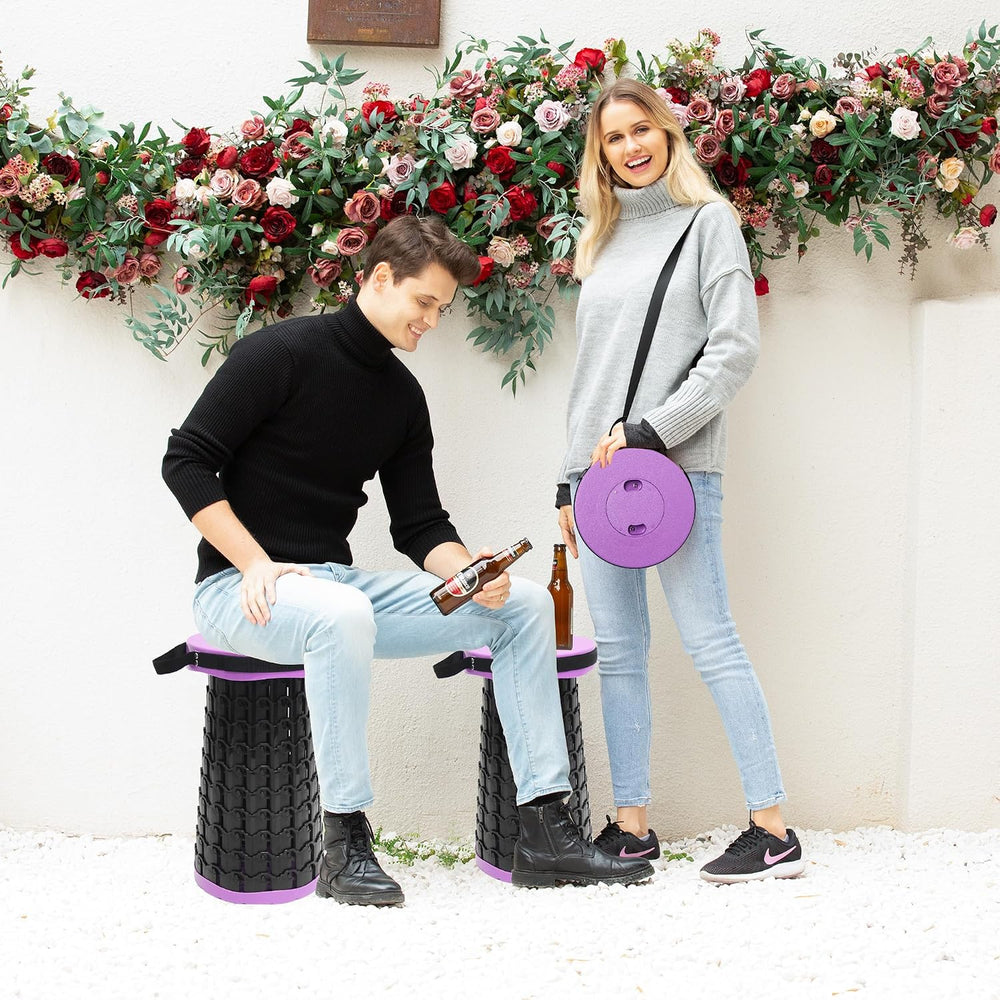 ALEVMOOM 2026 Collapsible Stool with Thick Cushion, H18.1 D10.24 Portable Tel...