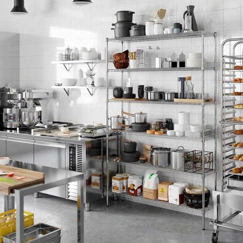 14" Deep x 54" Wide x 86" Height Wire Shelving Kit | 6-Tier | NSF Commercial Storage Rack Unit