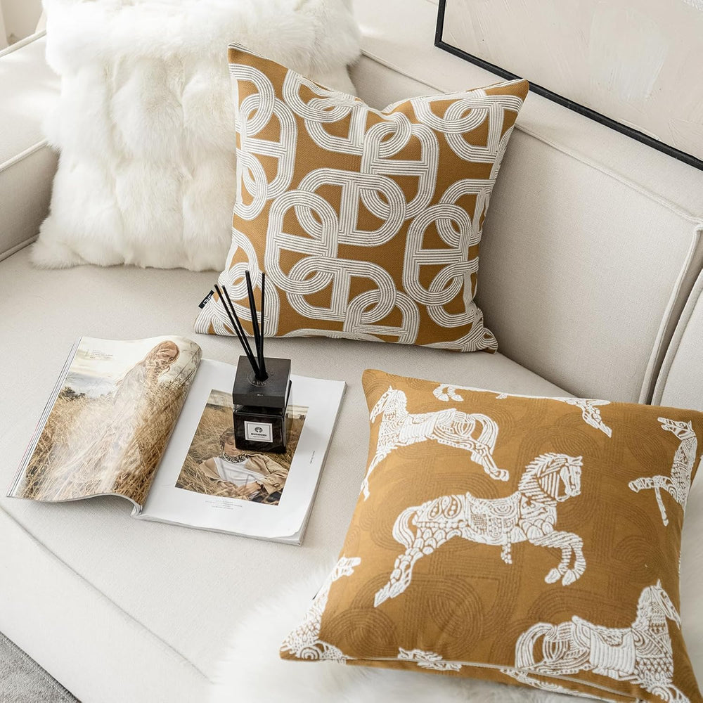 Croker Horse 20x20'' Inches Throw Pillow Cushion Cover - Luxury Palac...
