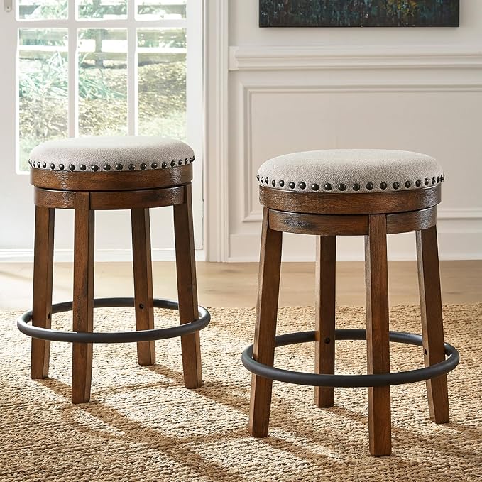 Signature Design by Ashley Valebeck 24" Counter Height Upholstered Swive...