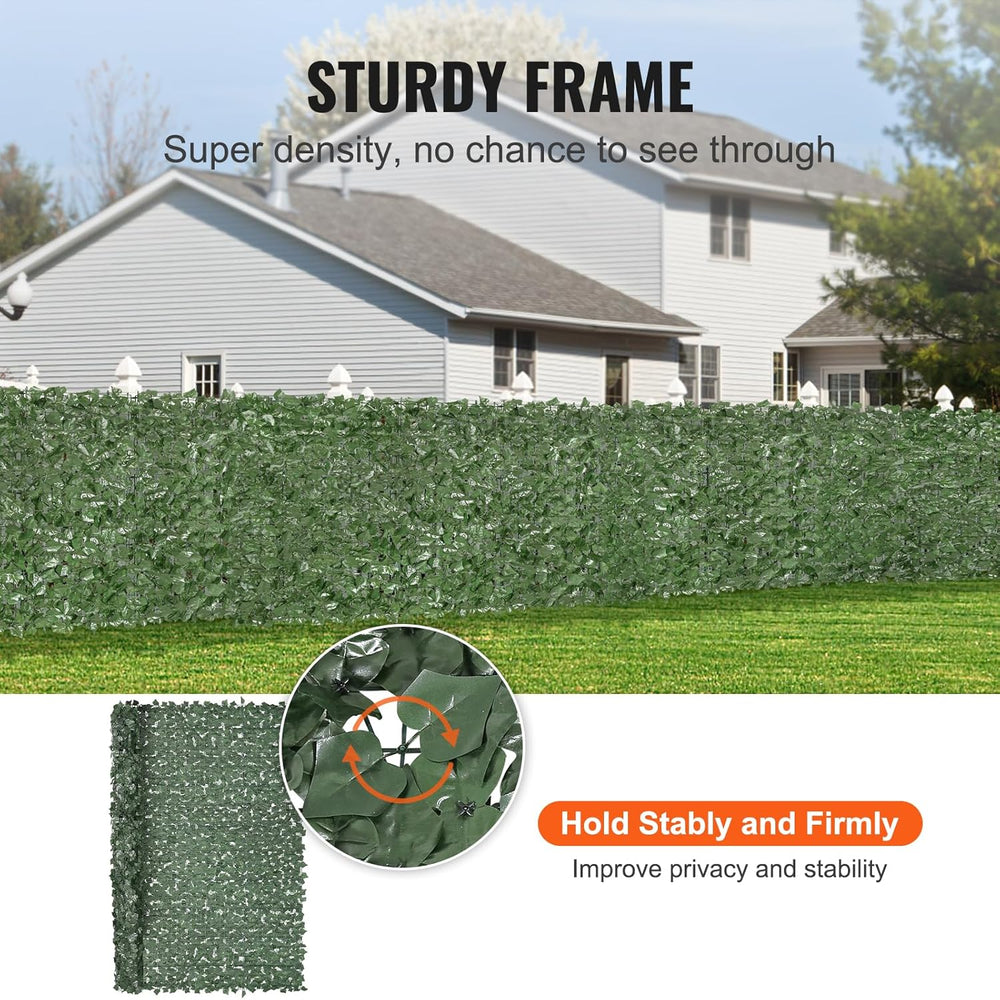 VEVOR Artificial Ivy Privacy Fence Screen, 96 x 72 in Faux Ivy Vine Leaf Hedg...