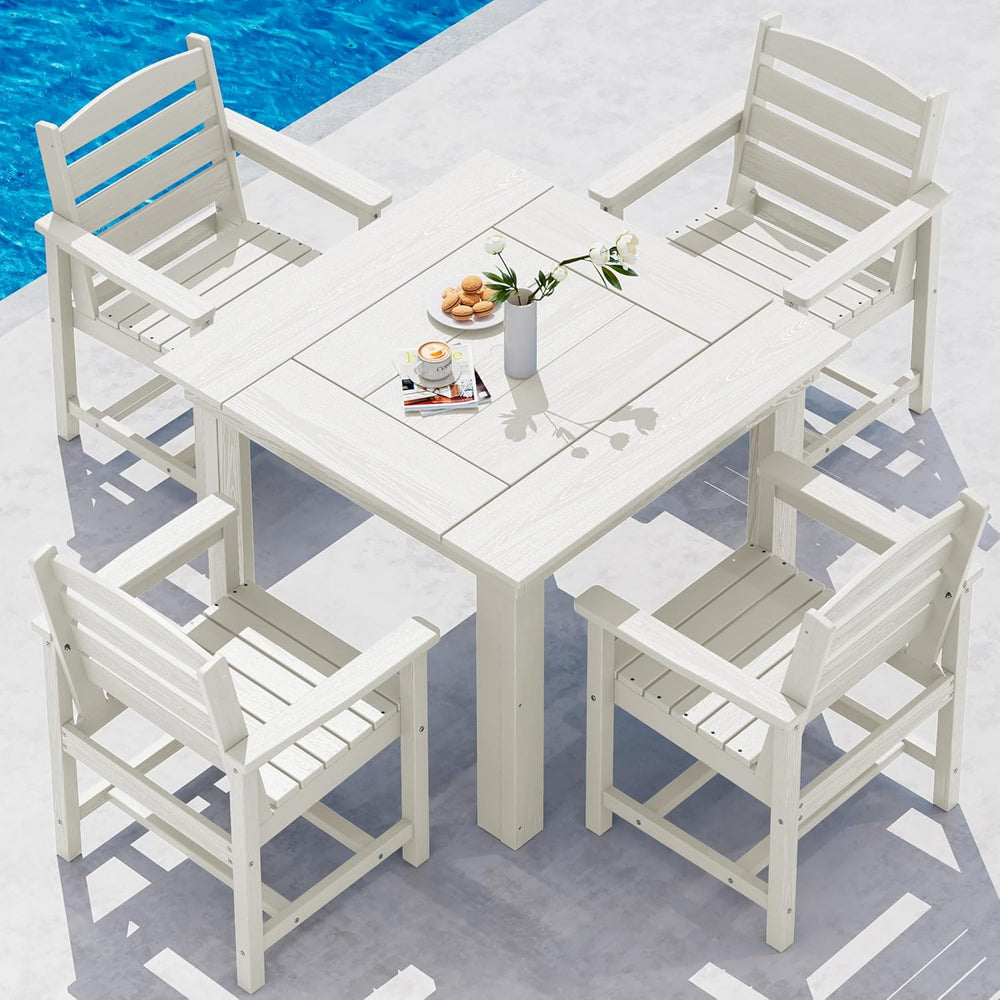 SERWALL HDPE Outdoor Square Dining Set for 4