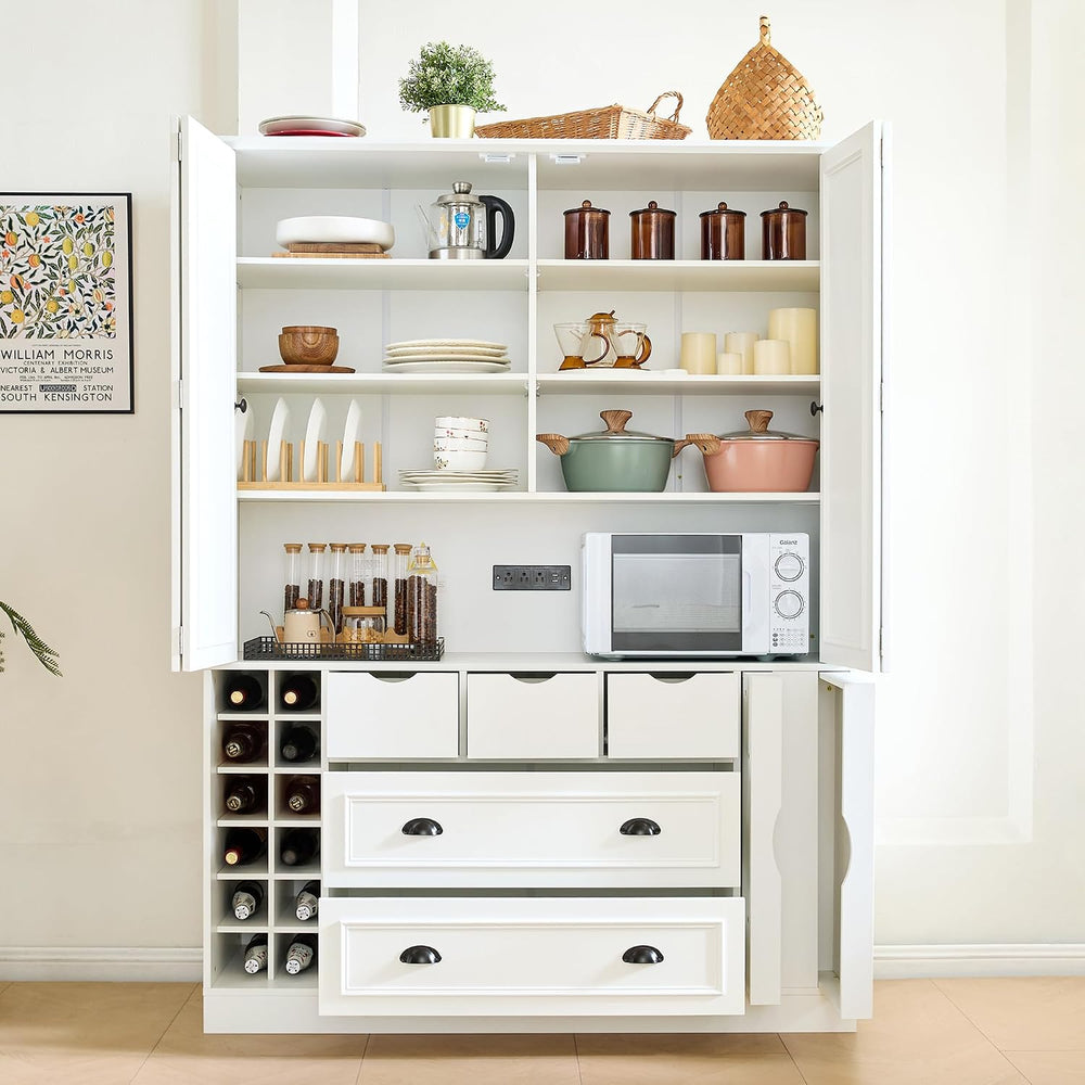 Farmhouse 71''H Large Kitchen Pantry,Deepen Dining Storage Cupboard w...
