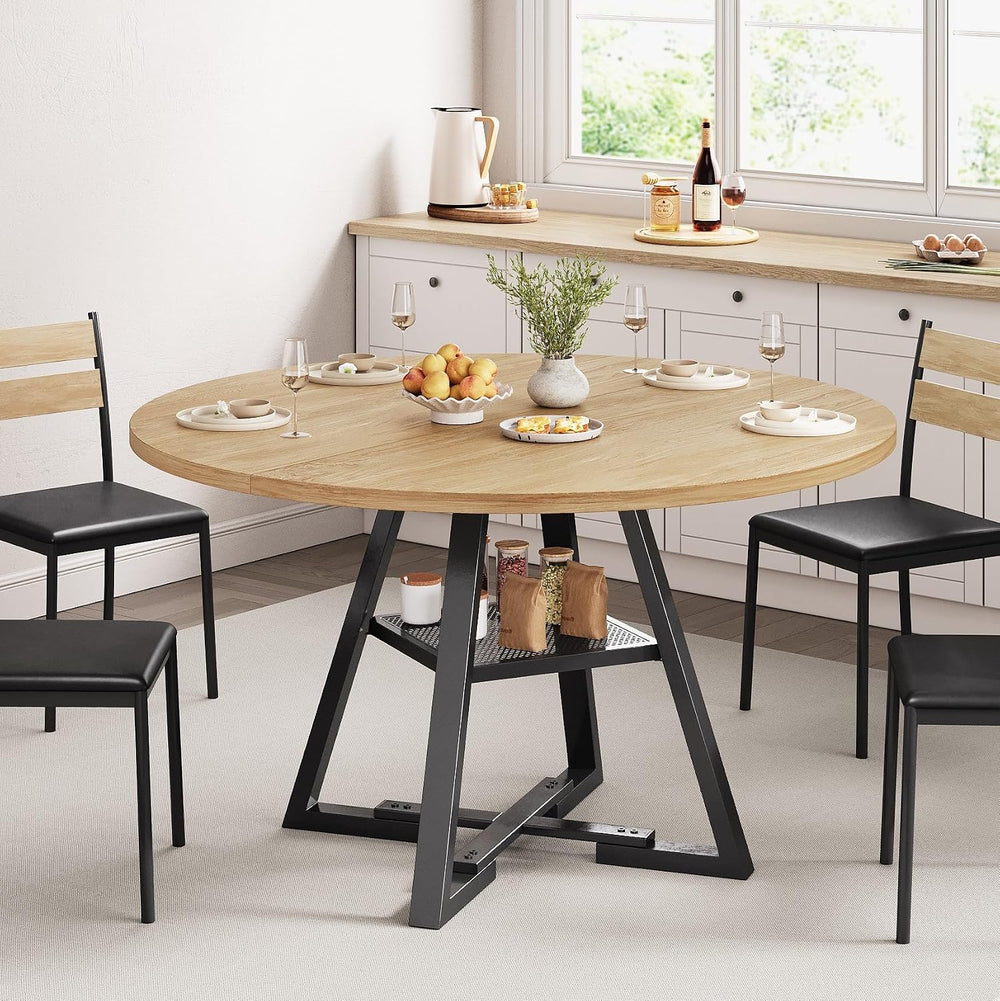 Jocoevol Round Dining Table,Kitchen Dining Room Circle Dinner Pedestal Table,...