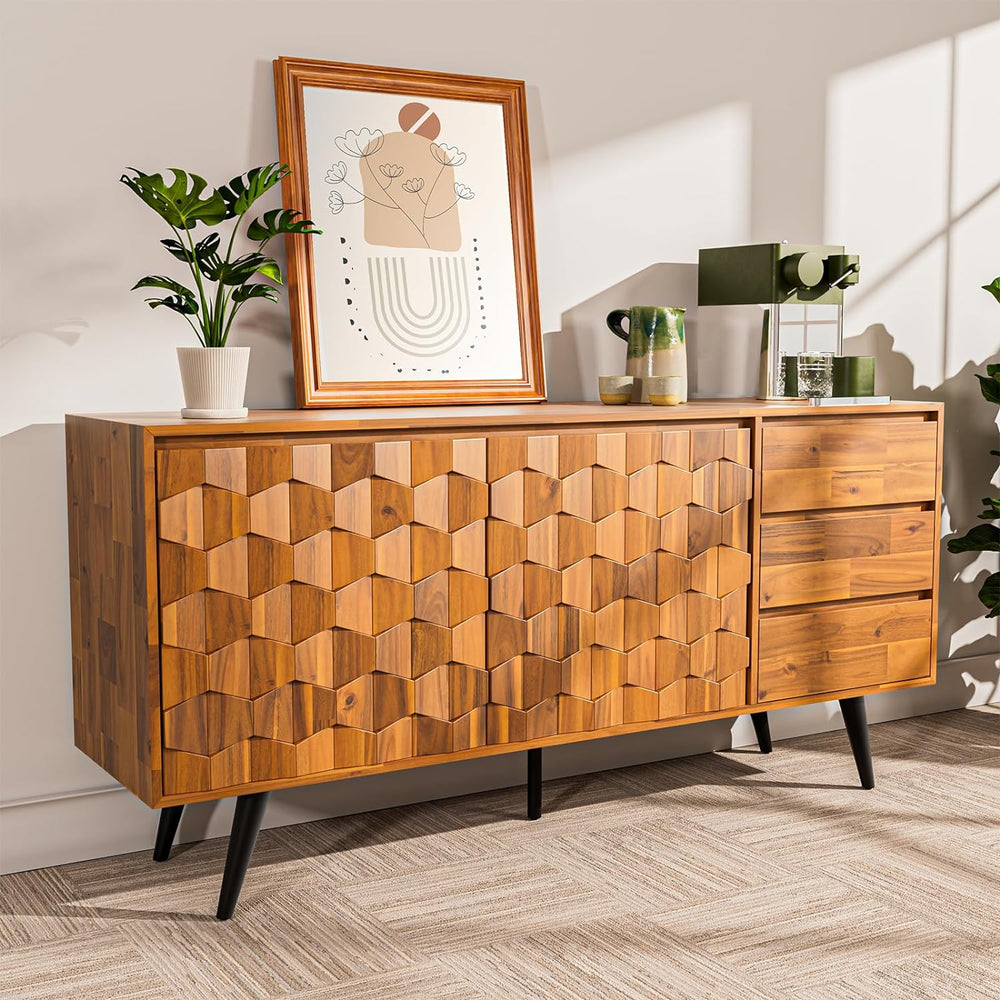 Bme Georgina Sideboard 2 Doors & 3 Drawers, Mid Century, Teak Brown, 61&q...