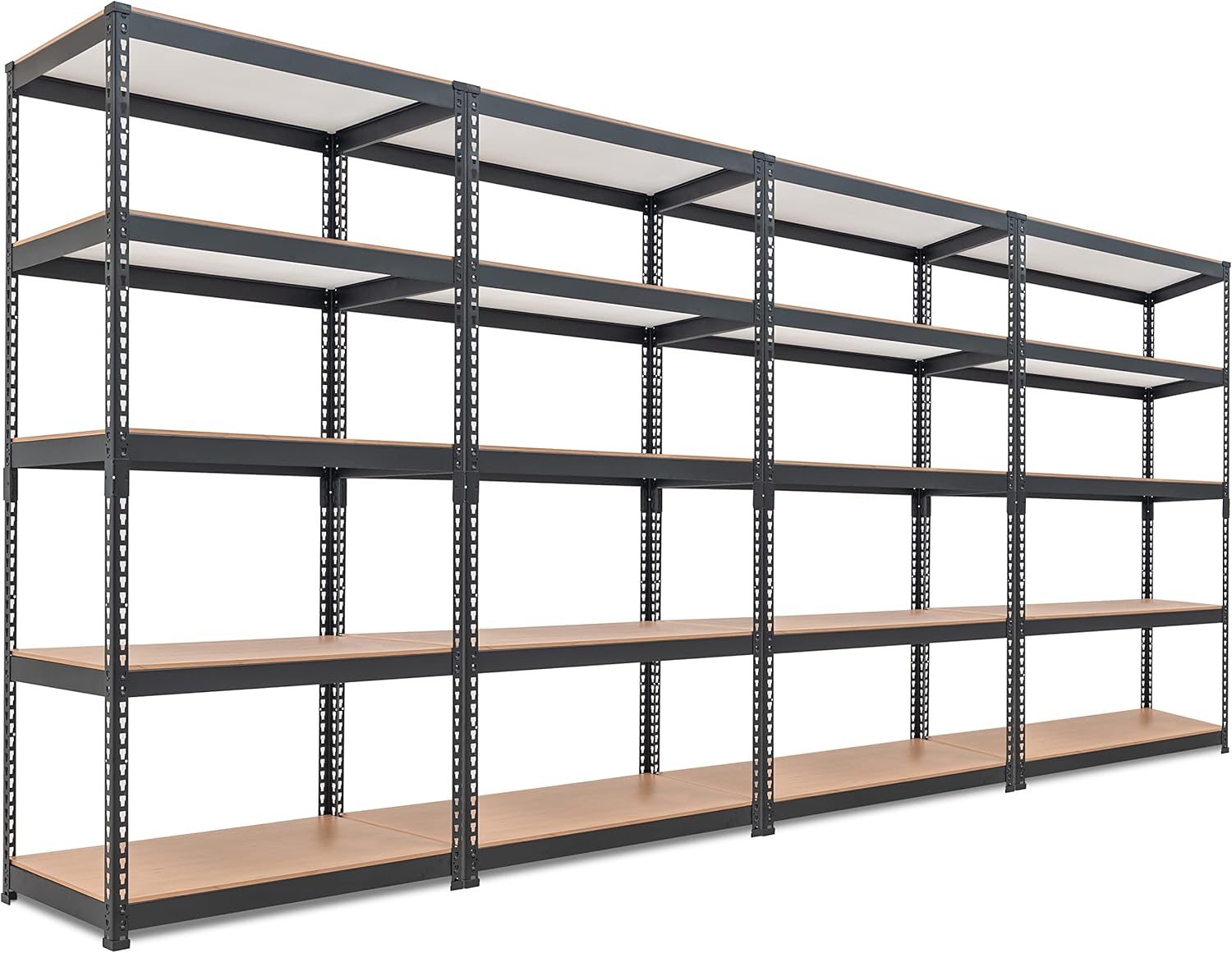 HOMEDANT 5-Tier Laminated Boltless Heavy Duty Metal Shelving Unit Adjustable Garage Storage Utility Rack Shelves Organization Multipurpose Shelf Warehouse Industrial (4, (M) 35.9" W, Black)